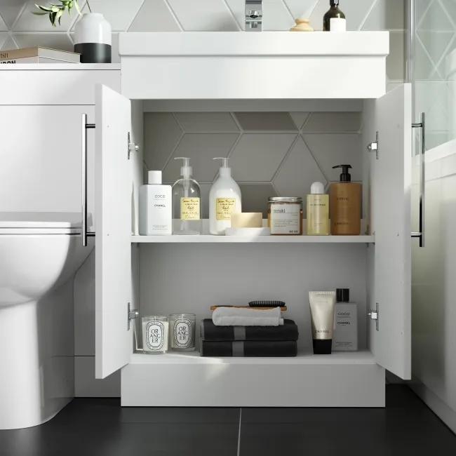 Avon Gloss White Combination Vanity Basin and Aruba Toilet 1100mm