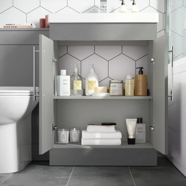 Avon Stone Grey Combination Vanity Basin and Aruba Toilet 1100mm