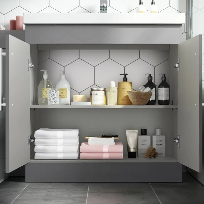 Avon Stone Grey Combination Vanity Basin and Miami Toilet 1300mm