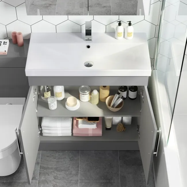 Avon Stone Grey Combination Vanity Basin and Miami Toilet 1300mm