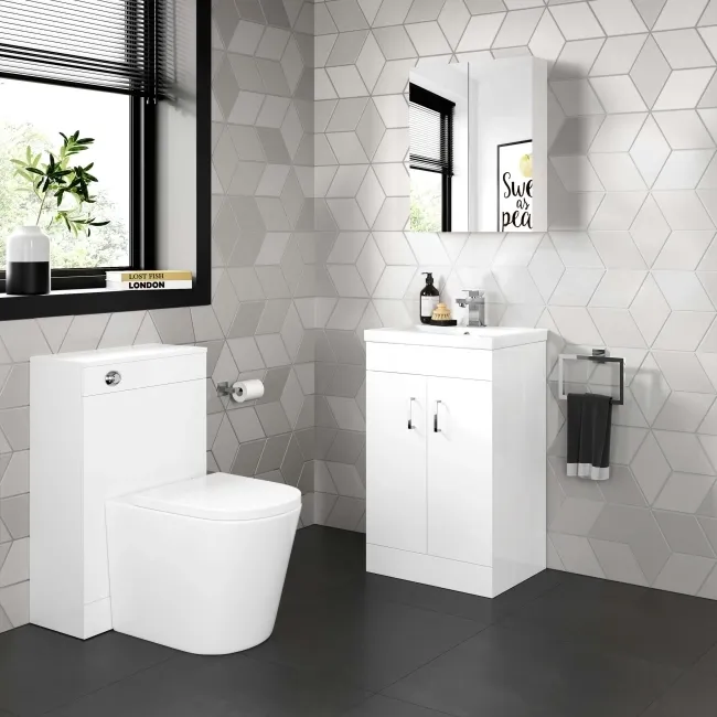 Mersey Gloss White Basin Vanity 500mm