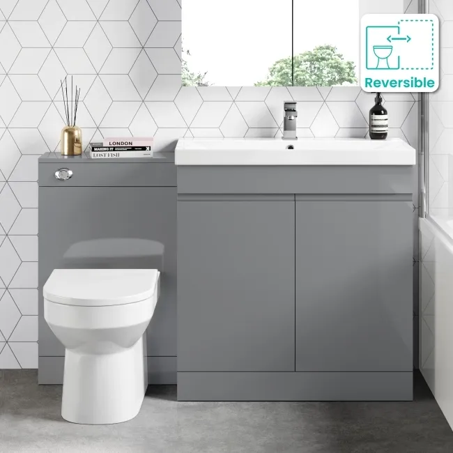 Trent Stone Grey Combination Vanity Basin and Miami Toilet 1300mm