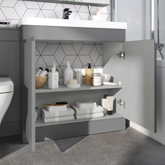Trent Stone Grey Combination Vanity Basin and Atlanta Toilet 1300mm