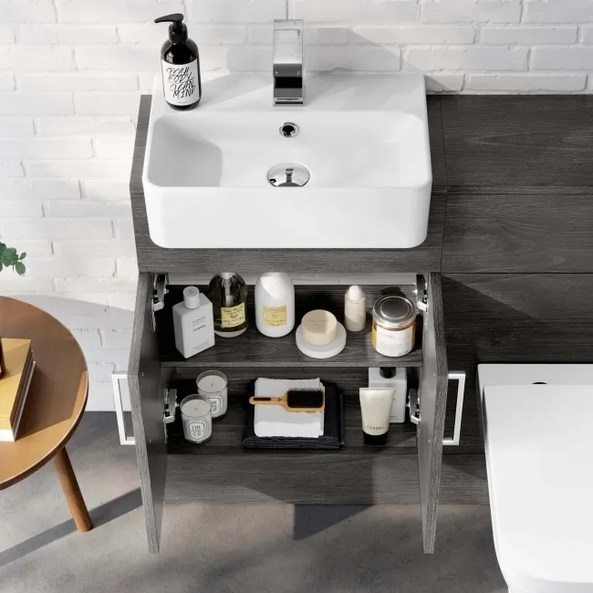 Harper Charcoal Elm Combination Vanity Basin & Atlanta Toilet 1000mm