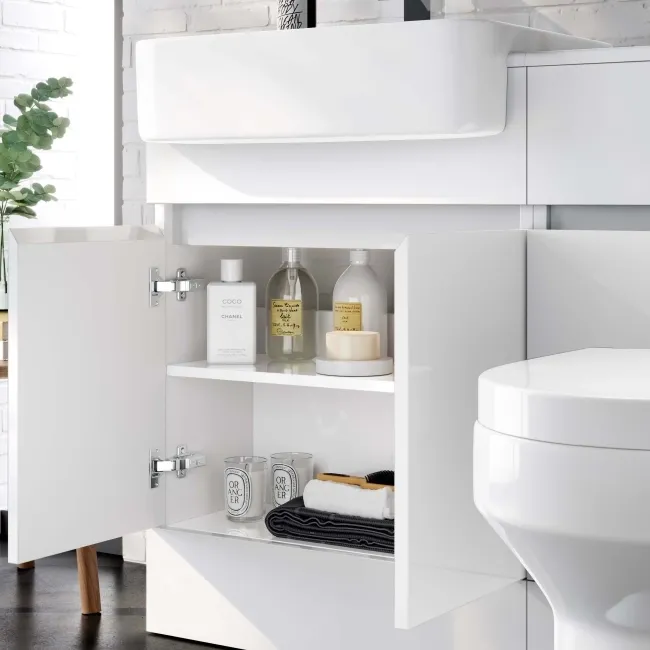 Foster Gloss White Combination Vanity Basin and Denver Toilet 1200mm