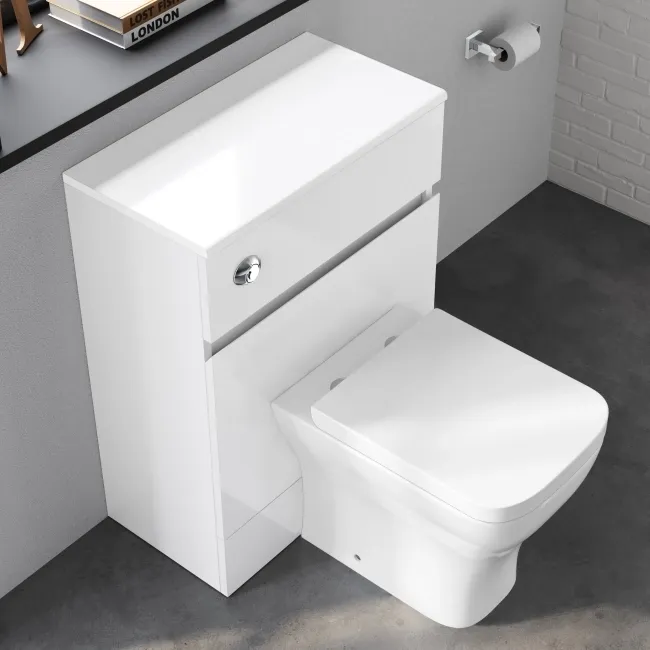 Foster Gloss White Combination Vanity Basin and Atlanta Toilet 1200mm