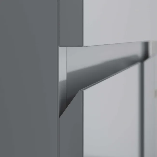 Foster Stone Grey Basin Vanity With Back To Wall Unit 1200mm - Left Handed