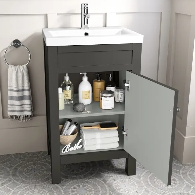 Bermuda Graphite Grey Basin Vanity 500mm