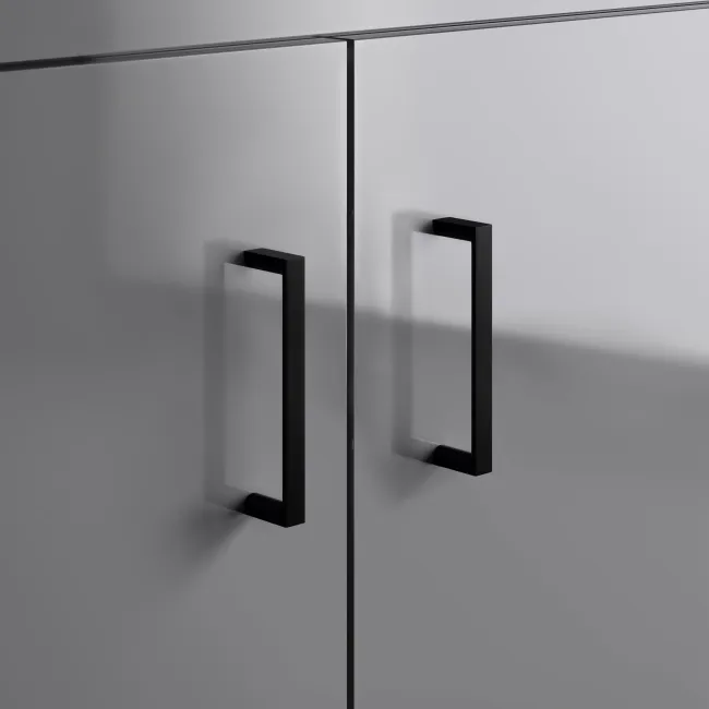 Quartz Stone Grey Combination Vanity Basin and Denver Toilet 1150mm - Black Accents