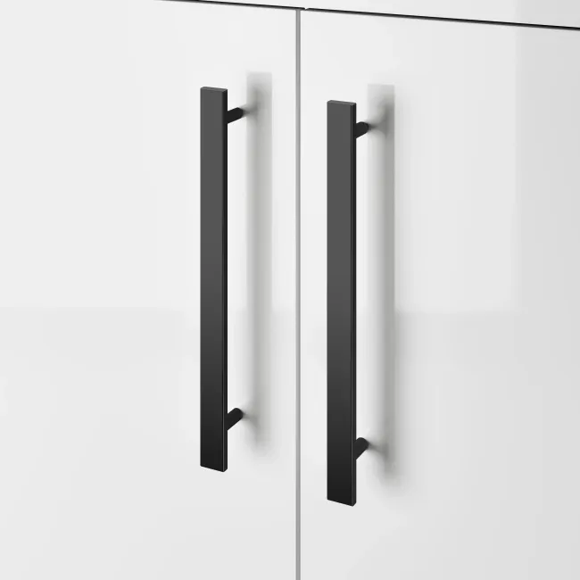 Avon Gloss White Combination Vanity Basin and Miami Toilet 1000mm - Black Accents