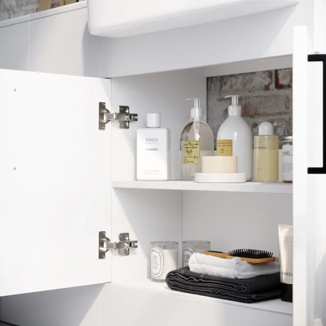 Harper Gloss White Combination Vanity Basin and Atlanta Toilet 1500mm - Black Accents