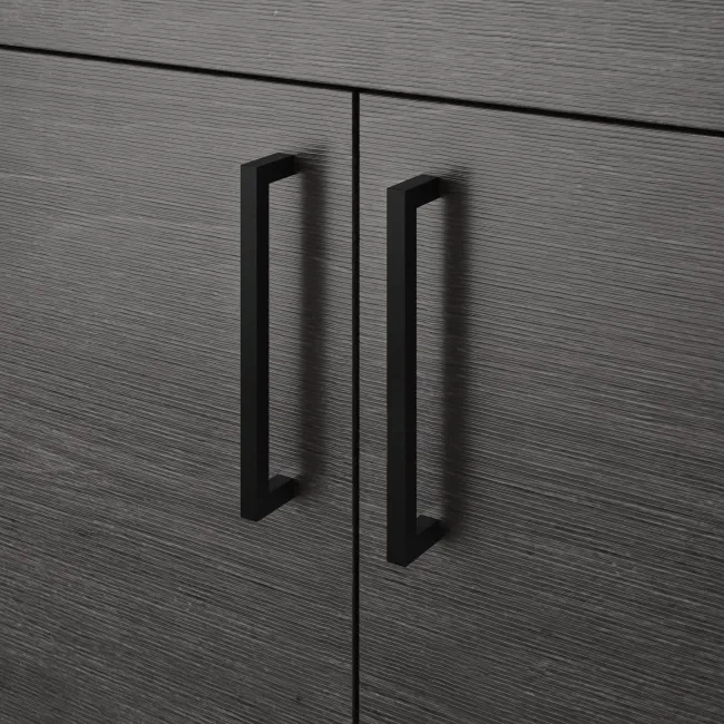 Harper Charcoal Elm Vanity with Semi Recessed Basin 600mm - Black Accents