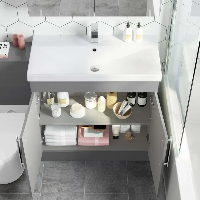 Avon Stone Grey Combination Vanity Basin and Boston Toilet 1300mm