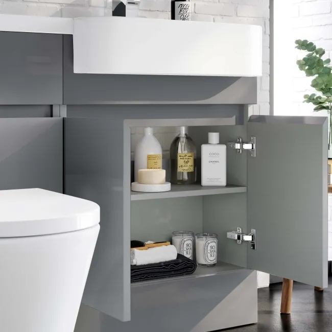 Foster Stone Grey Combination Vanity Basin and Boston Toilet 1200mm - Right Handed