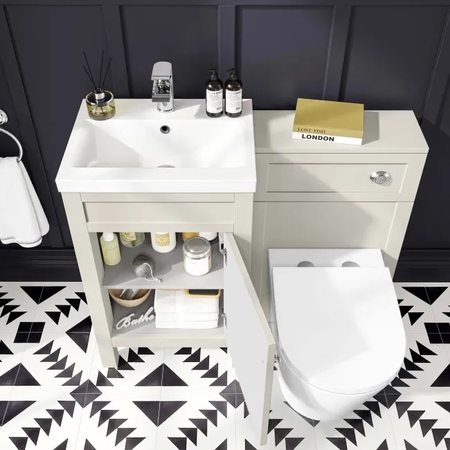 Bermuda Chalk White Combination Vanity Basin and Boston Toilet 1000mm