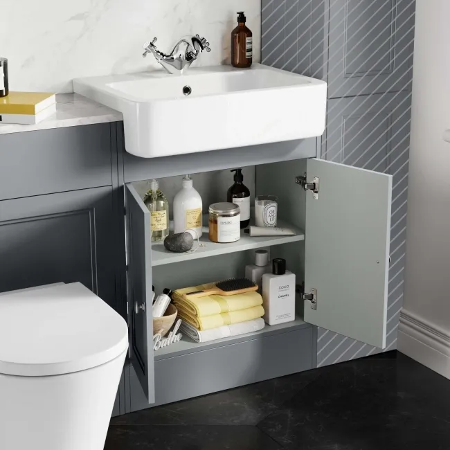 Monaco Dove Grey Combination Vanity Basin with Marble Top & Boston Toilet 1200mm