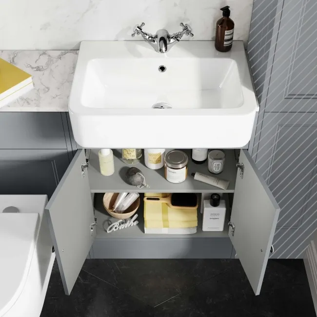 Monaco Dove Grey Combination Vanity Basin with Marble Top & Boston Toilet 1200mm