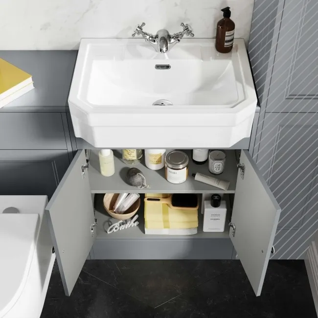 Monaco Dove Grey Combination Vanity Traditional Basin and Boston Toilet 1200mm