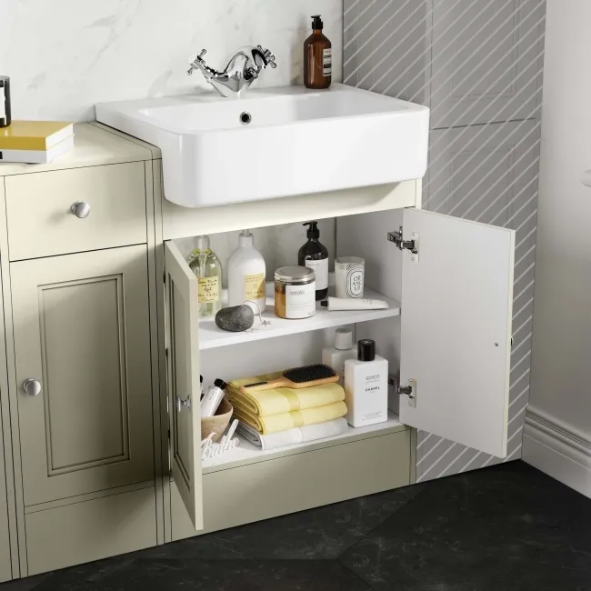 Monaco Chalk White Combination Vanity Basin and Boston Toilet 1500mm