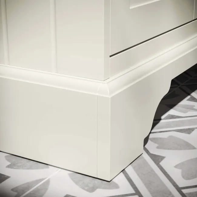 Lucia Chalk White Double Vanity with Marble Top & Oval Counter Top Basin 1200mm - Brass Knurled Handles