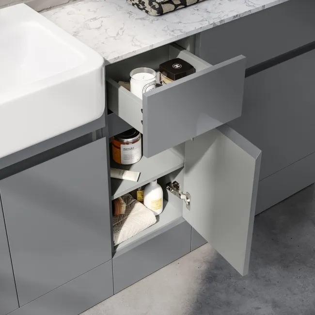 Foster Stone Grey Combination Vanity Basin with Marble Top & Houston Toilet 1500mm