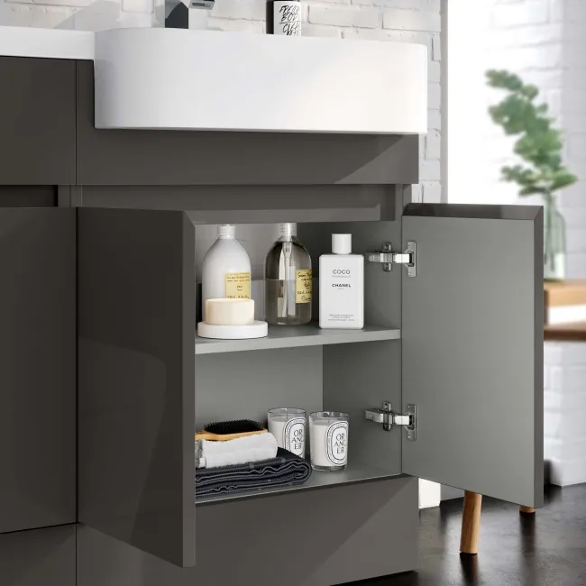 Foster Tungsten Grey Combination Vanity Basin and Boston Toilet 1200mm - Right Handed