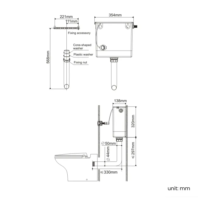 Mersey Gloss White Combination Vanity Basin and Houston Toilet 1000mm - Black Accents