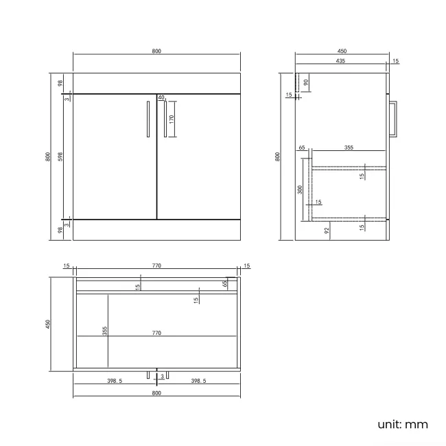 Mersey Gloss White Combination Vanity Basin and Houston Toilet 1300mm - Black Accents
