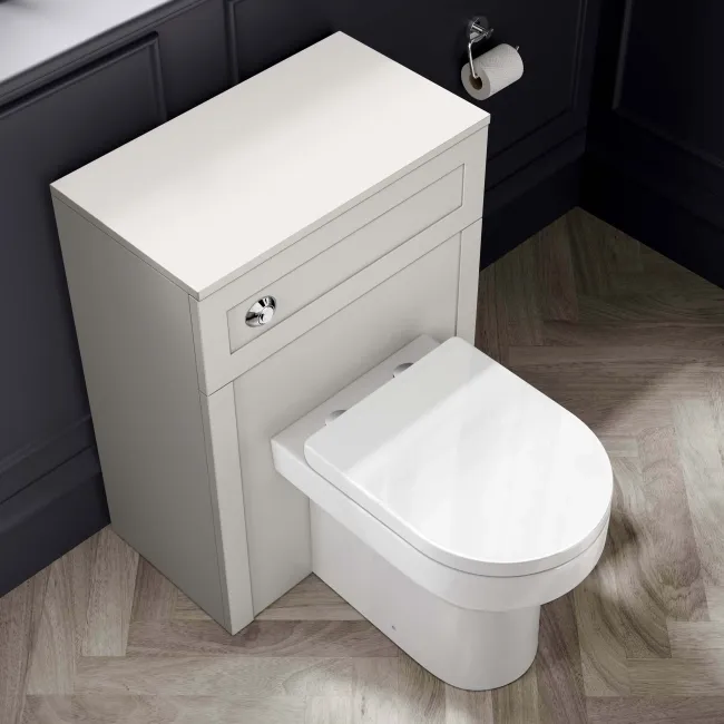 Capri Cotton White Combination Vanity Basin and Denver Toilet 1350mm - Chrome Handles