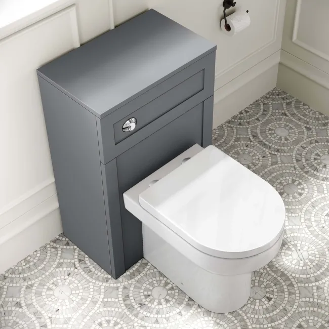 Capri Fog Grey Combination Vanity Basin and Denver Toilet 1150mm - Chrome Handles