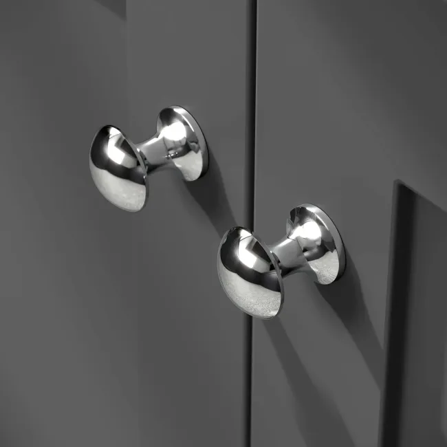 Capri Slate Grey Vanity with Semi Recessed Basin 650mm - Chrome Handles