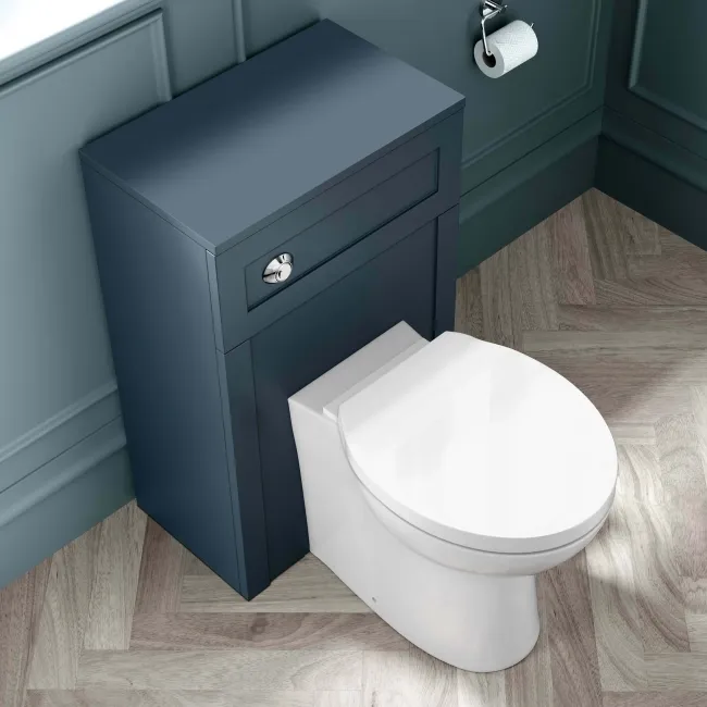 Capri Navy Blue Combination Vanity Basin and Austin Toilet 1150mm - Chrome Handles