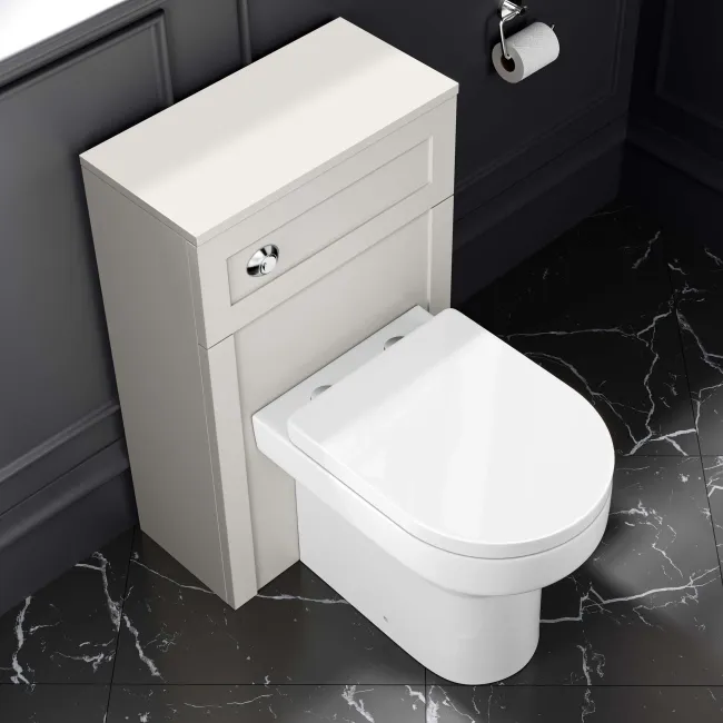 Milos Cotton White Combination Vanity Basin and Denver Toilet 1000mm - Chrome Handles