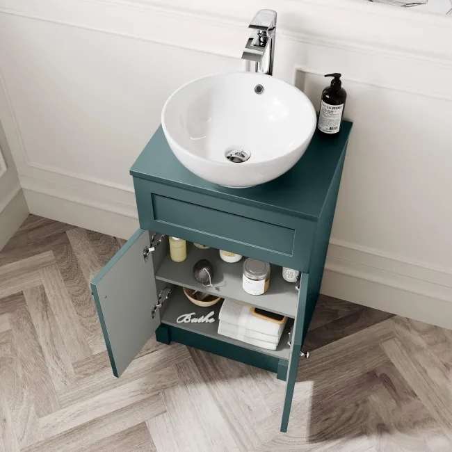 Milos Mystic Green Vanity with Mesa Basin 500mm - Chrome Handles