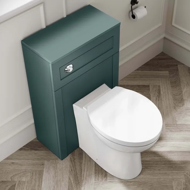 Milos Mystic Green Combination Vanity Basin and Austin Toilet 1000mm - Chrome Handles