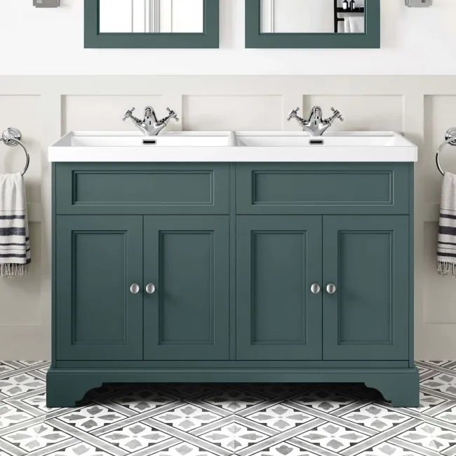 Lucia Midnight Green Double Basin Vanity 1200mm