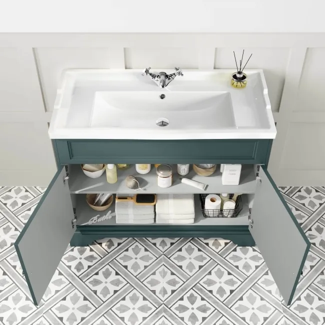 Lucia Midnight Green Basin Vanity 1030mm