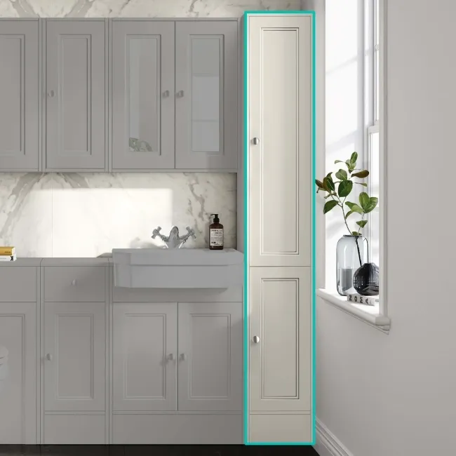 Monaco Chalk White Floor Standing Tall Cabinet Unit 300mm