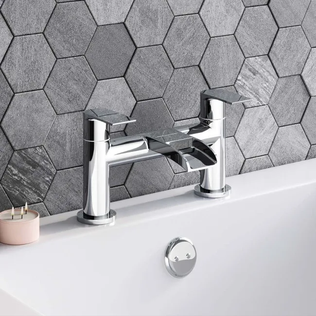 Eden Chrome Waterfall Basin & Bath Mixer Tap Set