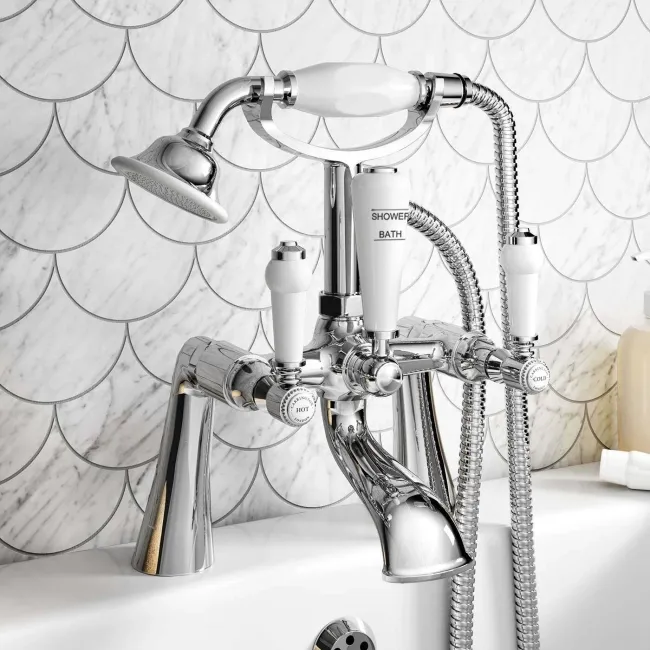 Cherwell Traditional Chrome Basin & Bath Mixer Tap Set