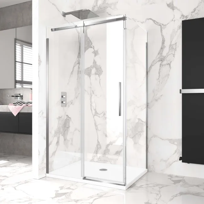 Stockholm Easy Clean 8mm Frameless Sliding Shower Enclosure 1000x800mm