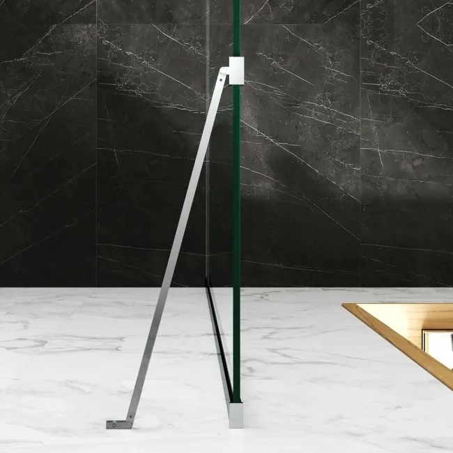 Copenhagen Easy Clean 8mm Walk In Shower Enclosure 800mm & 700mm Glass with Pivotal Return Panel