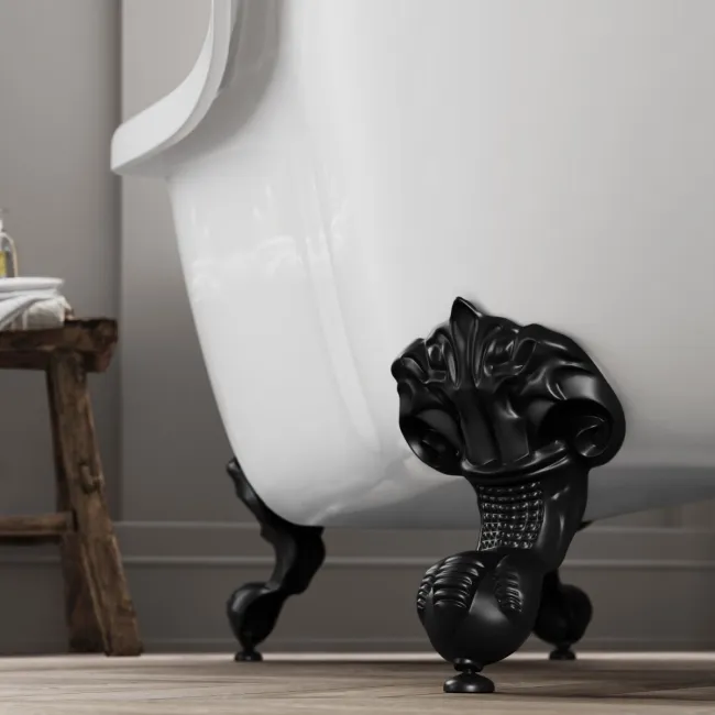 Tonbridge 1600mm Roll Top Bath - Black Ball Feet