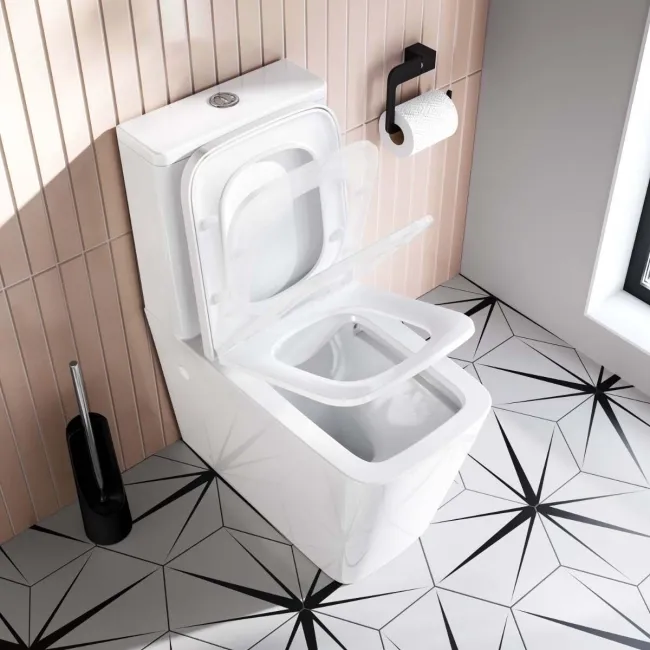 Nevada Rimless Close Coupled Toilet With Premium Soft Close Seat