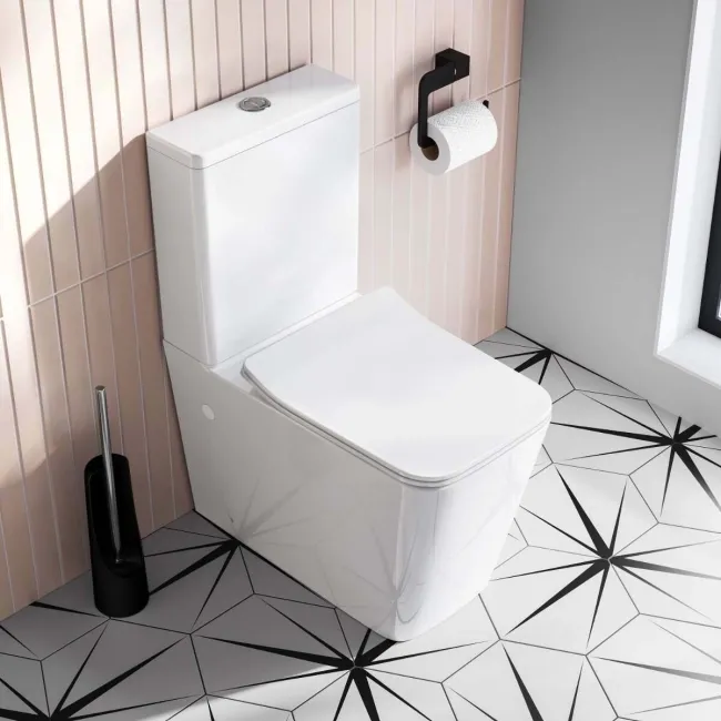 Nevada Rimless Close Coupled Toilet With Premium Soft Close Slim Seat