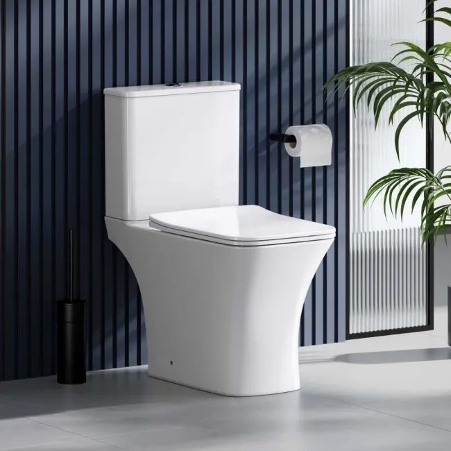 Houston Rimless Close Coupled Toilet With Premium Soft Close Slim Seat