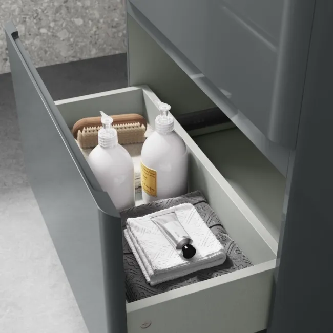 Corsica Storm Grey Slimline Basin Drawer Vanity 600mm