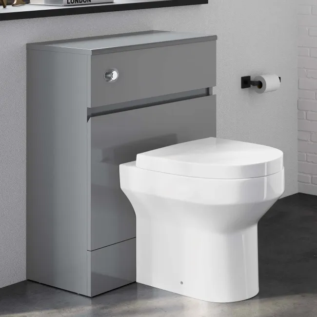 Foster Stone Grey Back To Wall Unit and Denver Toilet