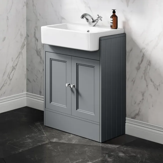 Monaco Dove Grey Basin Vanity 600mm