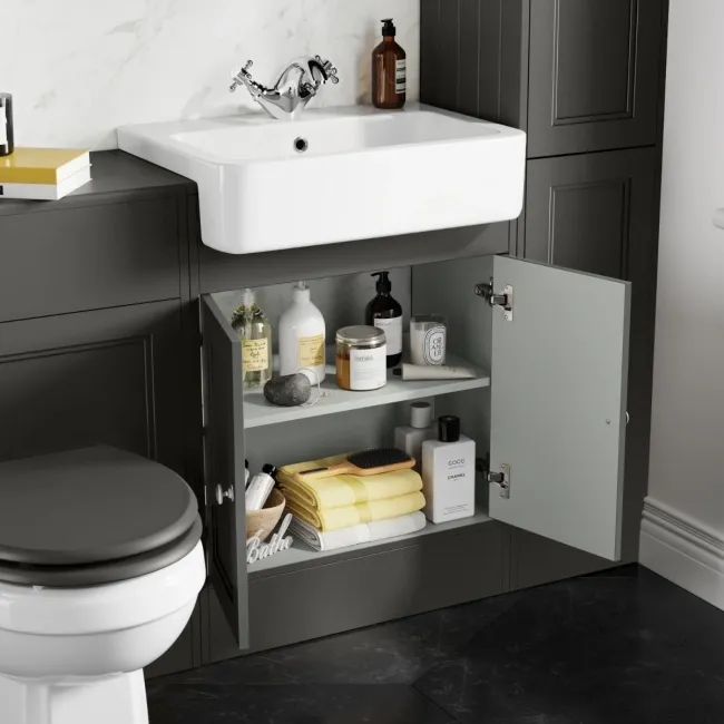 Monaco Graphite Grey Basin Vanity 600mm